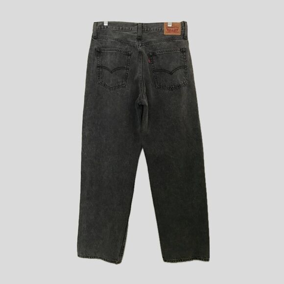 Levis Faded Black Stonewash 94 Baggy Button Fly Relaxed Fit Denim Jeans 29 - Picture 2 of 9